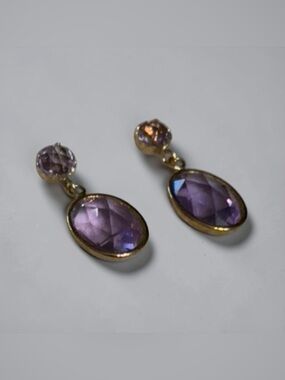 18k Gold frame Amethyst Earrings